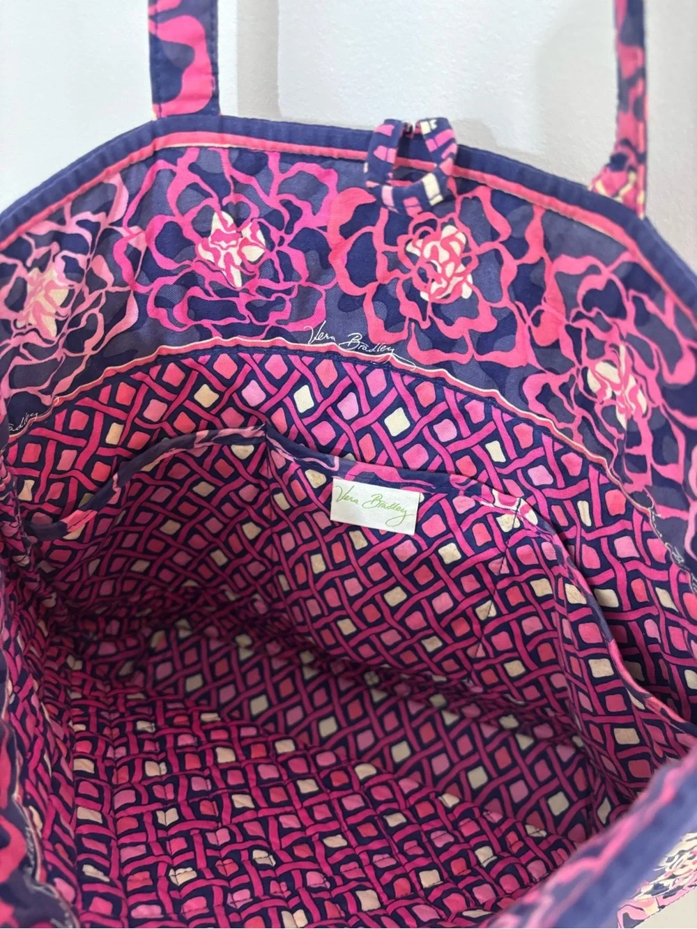 Vera Bradley Katalina Pink Retired Floral Tote Bag Fall 2015 Rare